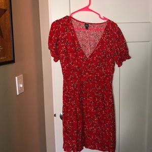 Floral Red Dress